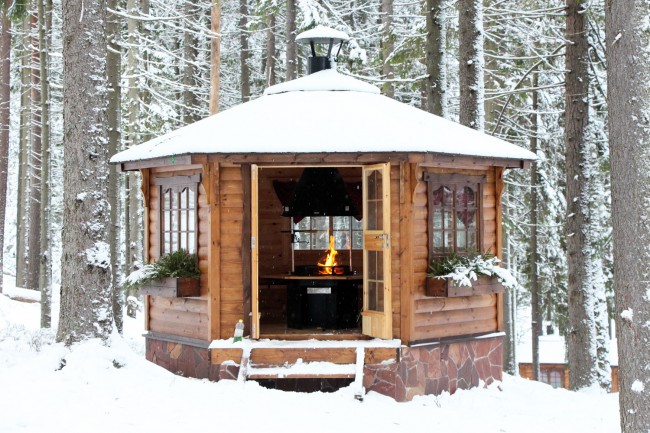 Ein gut isolierter Pavillon macht es auch im Winter gemütlich