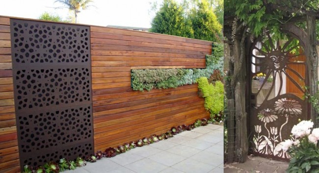 Holzzäune und Zäune für das Haus. Zu den Vorteilen von Holz als Material für den Zaun des Geländes gehört die gute Schallabsorption, aber wenn Sie Metallzäune mögen, können Sie die kombinierte Option wählen