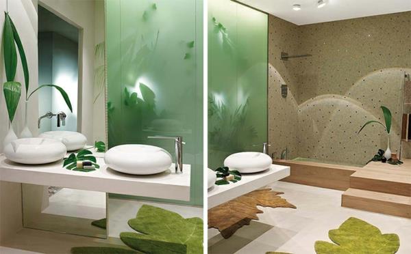 lavabos ovales design salle de bain naturel