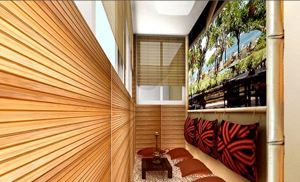 balcon design projets idée panneaux muraux en bois
