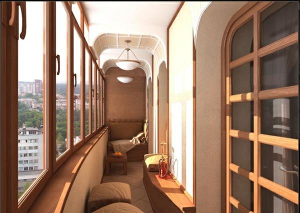 Idée de projets de balcon design étendu marron