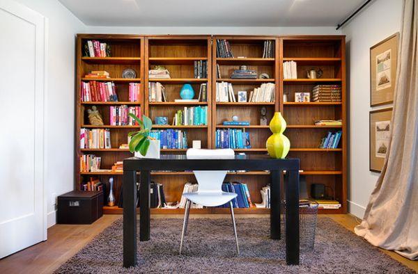 designerskie biuro parsons biurko z drewna regał