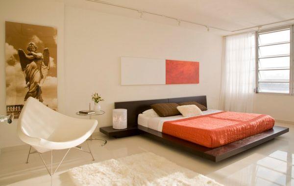 chaise de noix de coco design en plastique avec des accents d'orange blanc