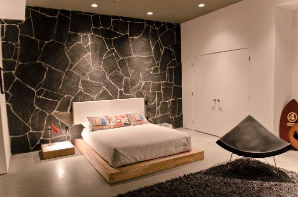 chaise de noix de coco design dalle de pierre éclairage encastré mural