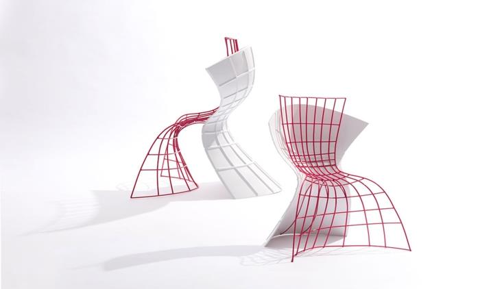 designerskie krzesło autorstwa eva chou r shell chair white red