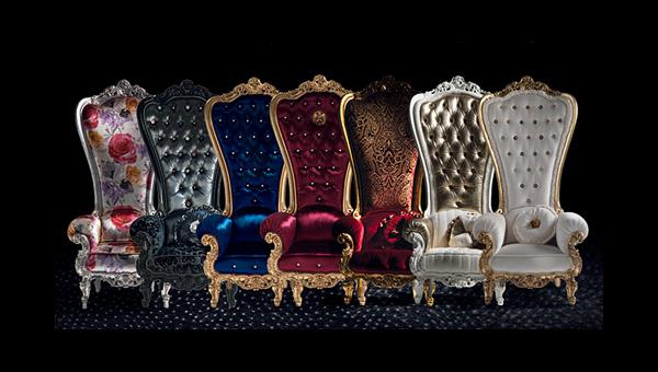 chaise trône design avec collection caspani
