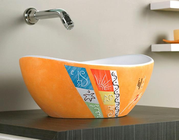 vasque design colorée orange kong scarabeo