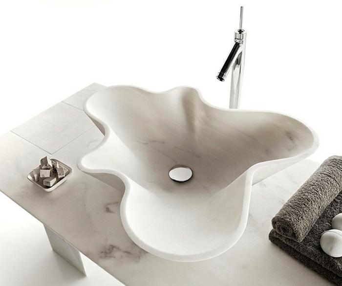 vasque design coquillage design marbre