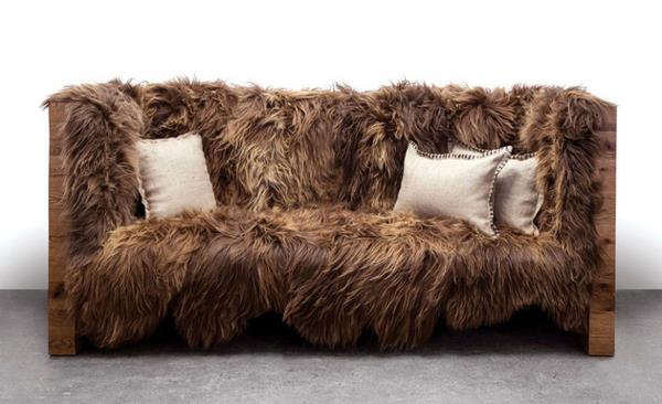 meuble design canapé laine chêne