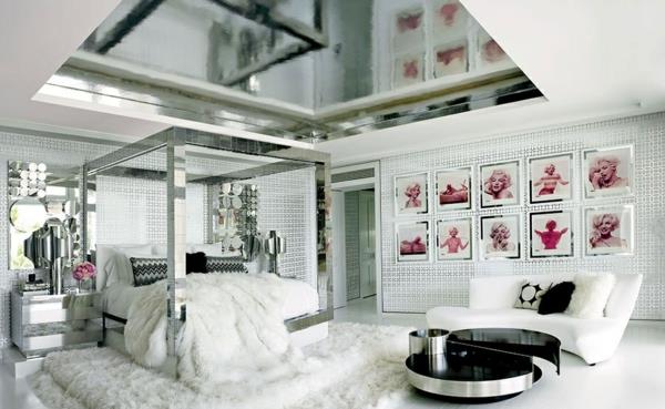 projektant mody tommy hilfiger luksusowy dom meble do sypialni futro dywan srebrny biały
