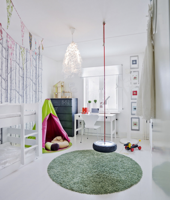 Am häufigsten werden die Wände in Kinderzimmern gestrichen.