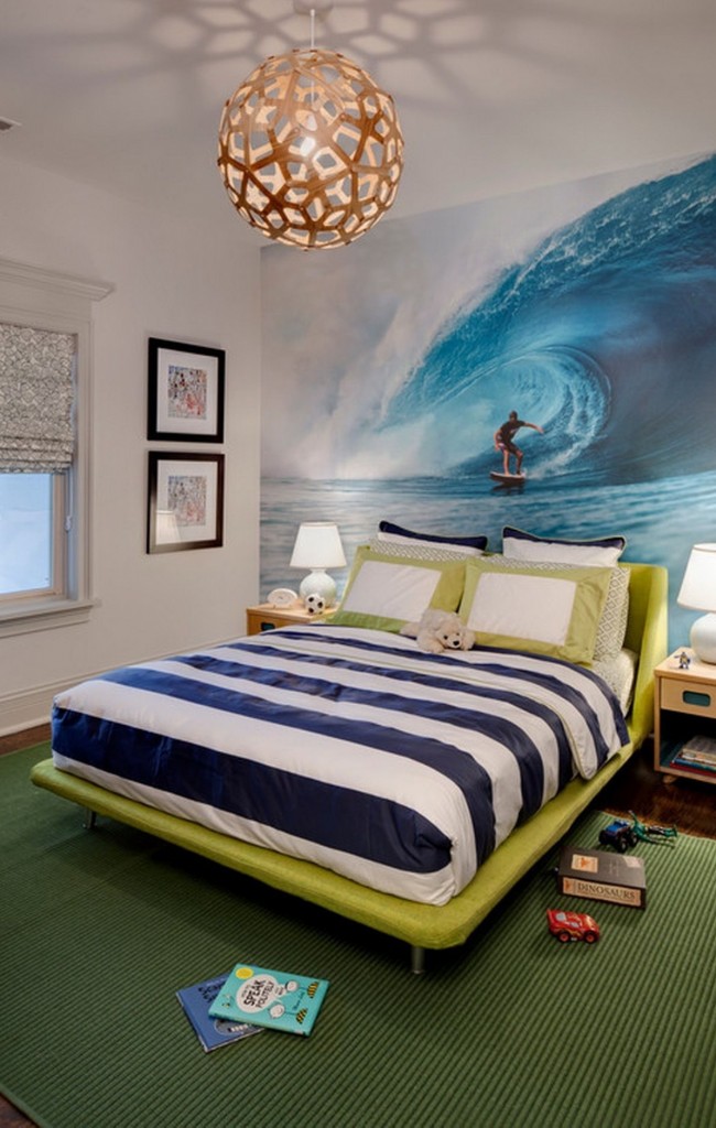 Fototapeta se surfařem pro budoucího dobyvatele vln, který sní o vlnách