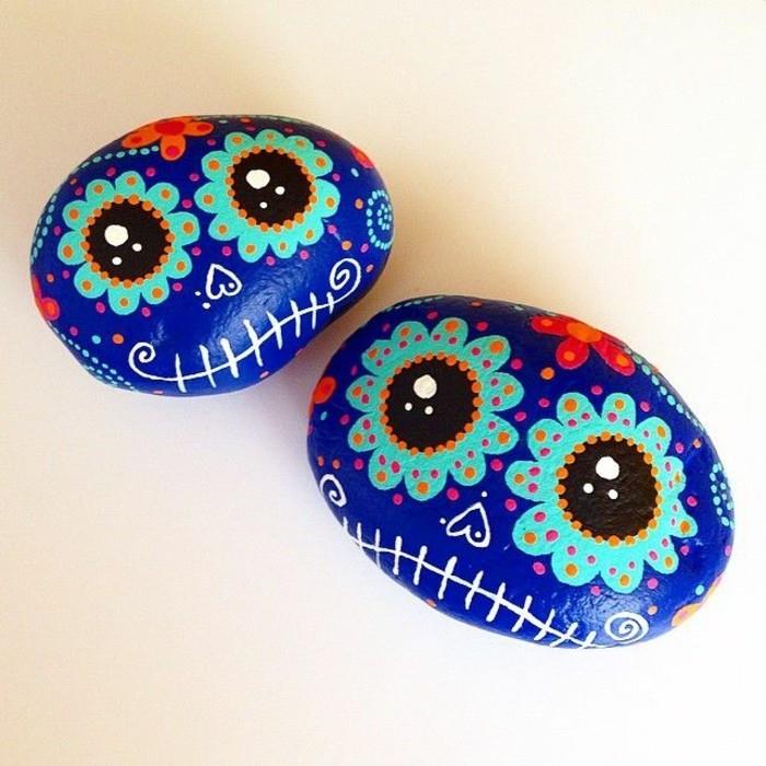 dia de los muertos maluje kolorowe kamienie