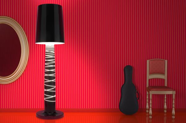 le lampadaire moderne minimaliste en noir