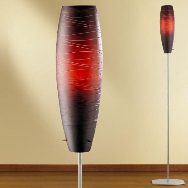 le lampadaire moderne de forme ovale en verre rouge