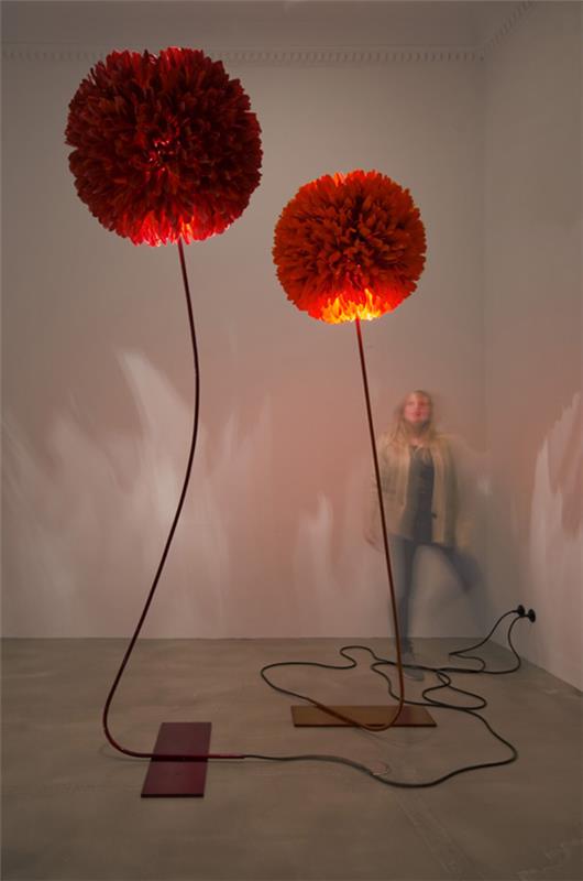 le lampadaire moderne belles fleurs de pavot artificielles