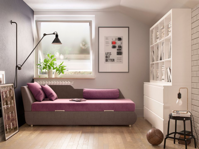 Das Easy Rest Hard-Set (links) kann an die Wand gestellt werden, was für kleine Wohnungen sehr praktisch ist