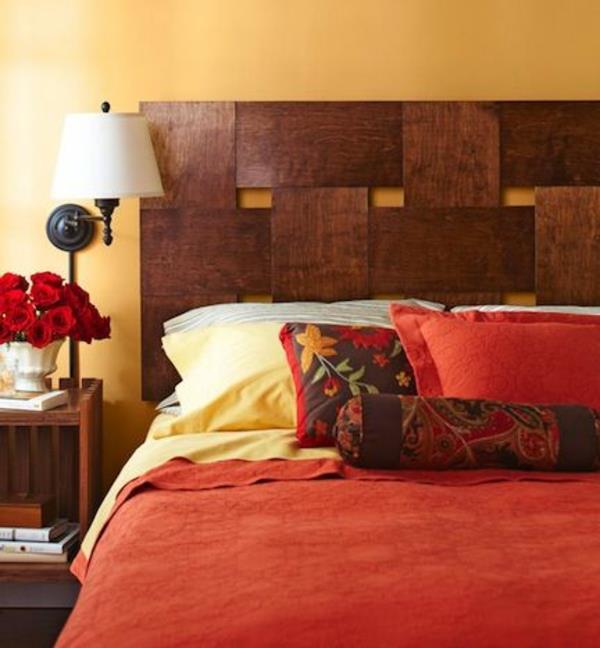 DIY pomysły na zagłówek łóżka z drewna listwowe poduszki do rzucania