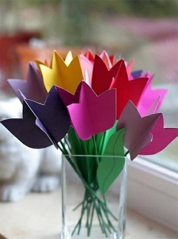 ozdoby wiosenne ozdoby tworzą kolorowe tulipany z dziećmi