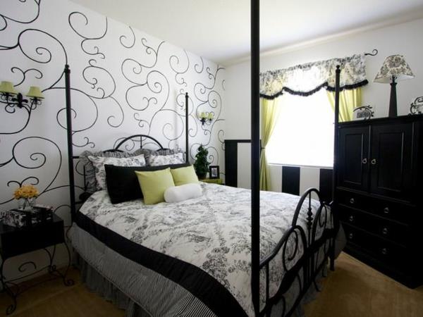 Idées de décoration bricolage modèle de conception de mur de chambre à coucher lit à baldaquin