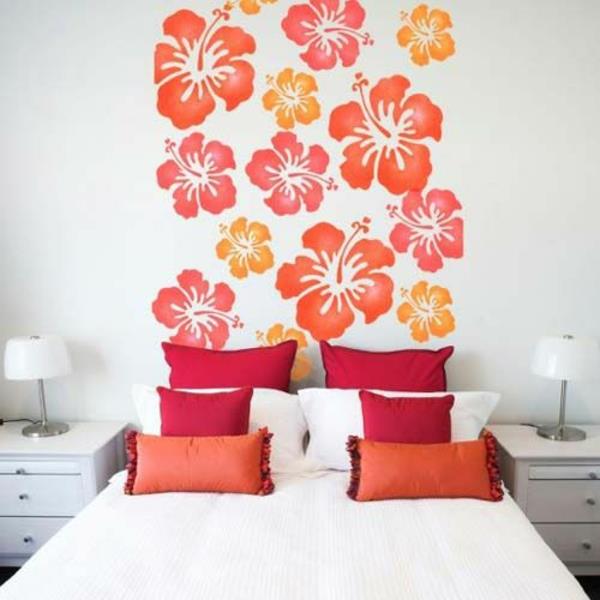 Idées de décoration bricolage modèle de conception de mur de chambre motif de fleurs