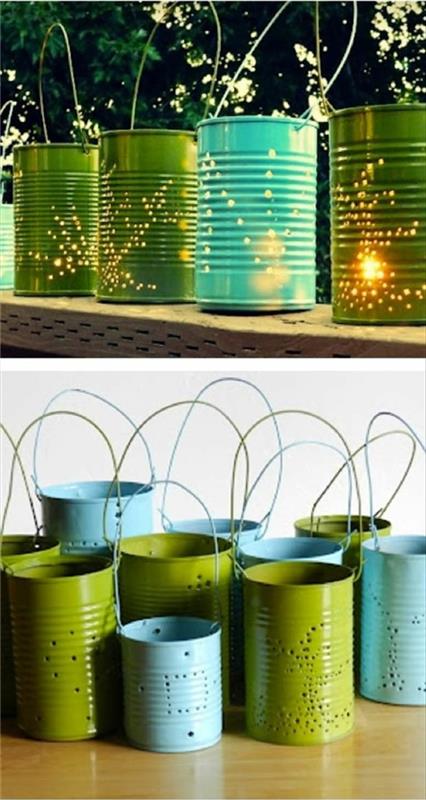 pomysły na majsterkowanie puszki latarnie oświetlenie ogrodowe ze świecami stwórz własne pomysły na życie