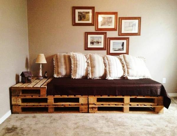 diy sofa meblowa wykonana z palety wbudowany stół