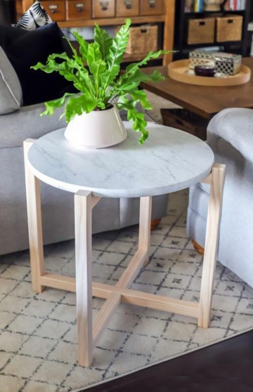 table de chevet bricolage table ronde