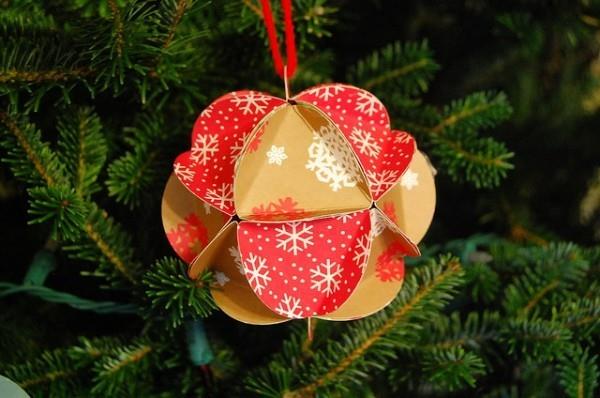 bricolage boule de papier bijoux noël