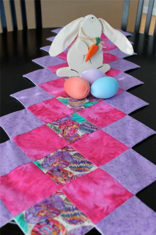 diy patchworkowy bieżnik wielkanocny świąteczne pomysły na dekorację stołu