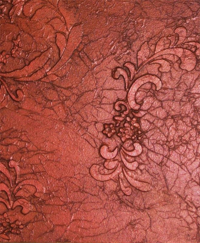 bricolage idées de maison conception de mur peinture murale peinture en relief rouge motif floral