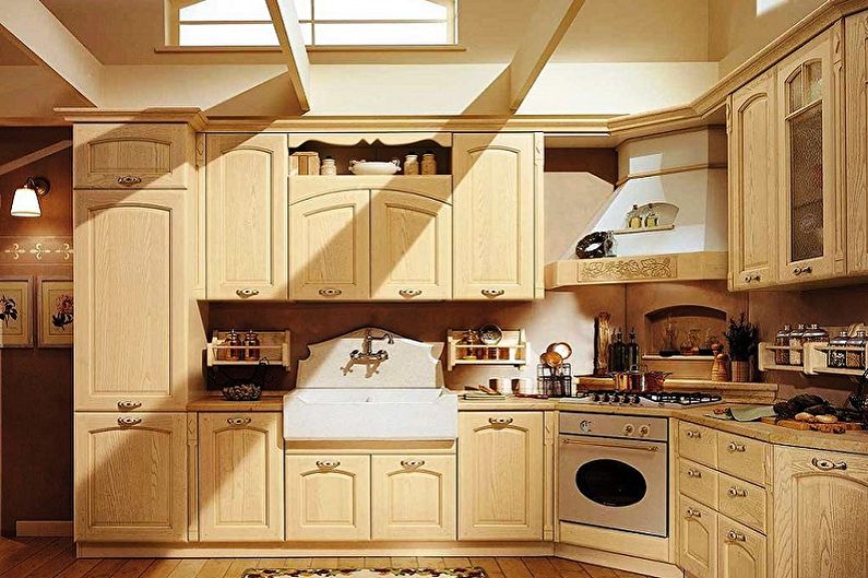 Beige Küche - Innenarchitekturfoto