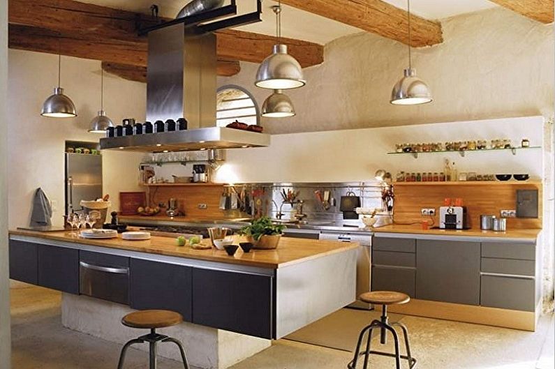 Beige Küche - Innenarchitekturfoto
