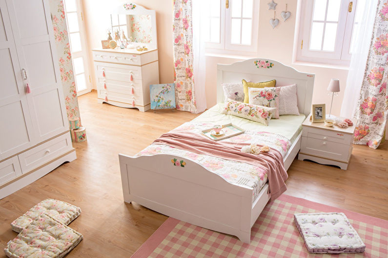 Růžový dětský pokoj pro dívky - design interiéru