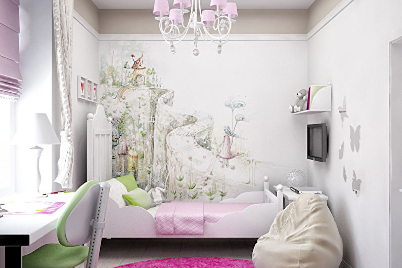 Návrh interiéru dětského pokoje pro dívku - fotografie