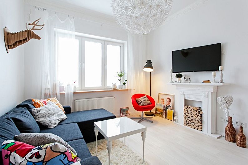 Wohnzimmer 12 qm im skandinavischen Stil - Innenarchitektur