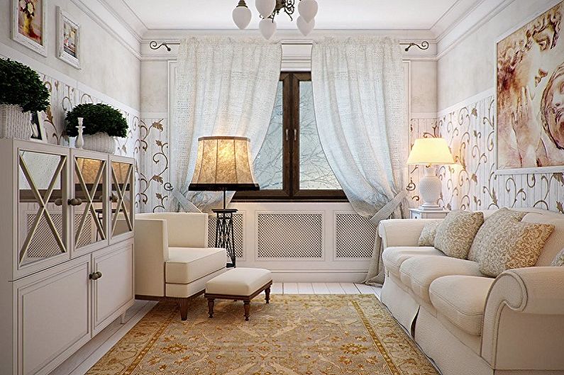 Wohnzimmer 12 qm Provence-Stil - Innenarchitektur