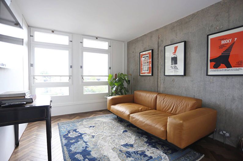 Návrh obývacího pokoje 20 m2 - textil