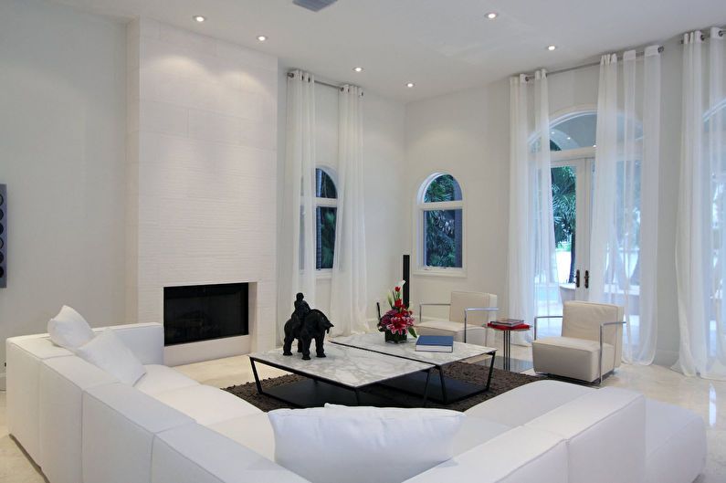 Návrh obývacího pokoje 20 m2 ve stylu minimalismu