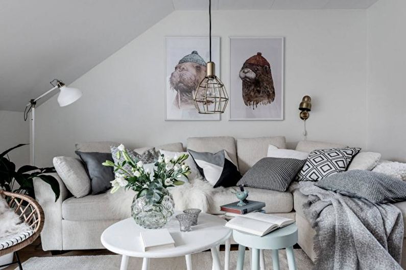 Wohnzimmer Design 2021 - Monochrome Farben