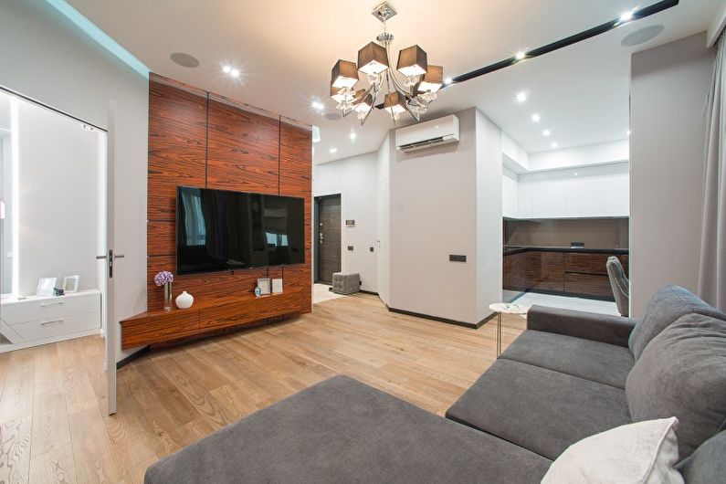 Malý obývací pokoj ve stylu minimalismu - interiérový design