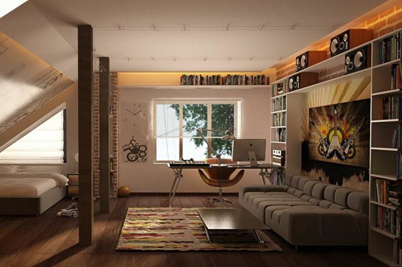 Interiérový design místnosti pro dospívajícího chlapce - fotografie