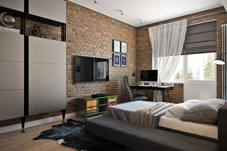 Loft Style Teen Boy Room - interiérový design
