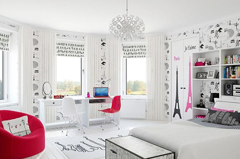 Interiérový design místnosti pro teenagera - fotografie