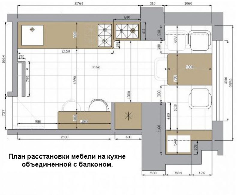 Комбинация от мебели и схема на подреждане