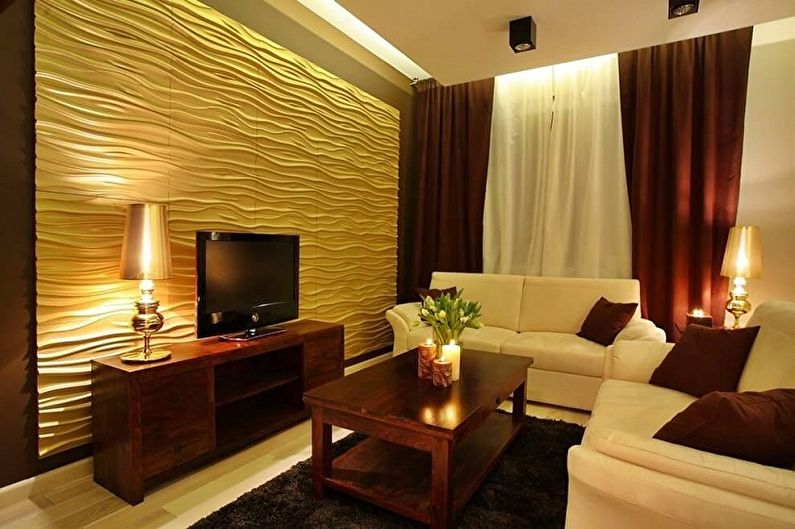 Kleines Wohnzimmer Design - Beleuchtung und Dekoration