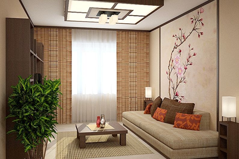 Kleines Wohnzimmer im japanischen Stil - Innenarchitektur
