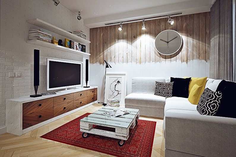 Kleines Wohnzimmer im Loft-Stil - Innenarchitektur
