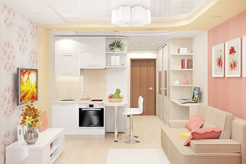 Design eines kleinen Wohnzimmers - Erhöhen Sie den Platz