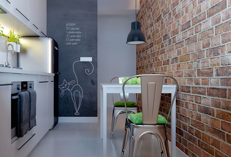Kleine Küche im Loft-Stil - Innenarchitektur
